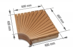 Modulära element för bastubänk BASTULAVE HÖRN, AL, 400x400mm