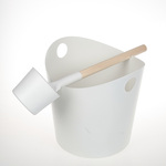 Sauna bucket and ladle sets SAUFLEX ALUMINIUM BUCKET AND LADLE SET WHITE PACIFIC SAUFLEX ALUMINIUM BUCKET AND LADLE SET PACIFIC