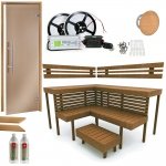 Build by yourself Sauna Cabin moduls DIY Sauna Kits COMPLETE BUILDING KIT - SAUNA OPTIMAL, THERMO-ASPEN