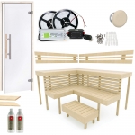 Build by yourself DIY Sauna Kits Sauna Cabin moduls COMPLETE BUILDING KIT - SAUNA OPTIMAL, ASPEN