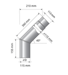 Дымовые трубы HARVIA ТРУБА КОЛЕНО ДЛЯ ДРОВЯНОЙ КАМЕНКИ 90°, Ø115MM HARVIA ТРУБА КОЛЕНО ДЛЯ ДРОВЯНОЙ КАМЕНКИ 90°, Ø115MM