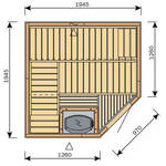 HARVIA Saunakabine SAUNAKABINE HARVIA VARIANT «ANGLE» 1,5 x 1,5M, HARVIA VEGA BC45, S1515R HARVIA VARIANT «ANGLE»