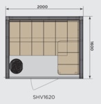 HARVIA Sauna Cabins SAUNA CABIN HARVIA VENTURA SHV1620L, 1600x2000mm, SAUNA HEATER ON THE LEFT SIDE HARVIA VENTURA