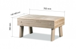 Sauna stool Modular elements for sauna bench STOOL HS 1, ASPEN, ALDER, THERMO ASPEN