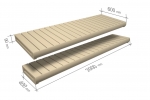 Éléments modulaires pour banc de sauna FINI MODULE KIT, TREMBLE, 600/400x2000mm
