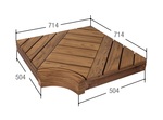 Éléments modulaires pour banc de sauna MODULE D'ANGLE, EPICÉA TRAITÉ THERMIQUEMENT RADIATA, 504x504mm