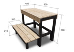 Éléments modulaires pour banc de sauna SAUFLEX Saunas mobiles Bancs de sauna Banc de sauna modulaire SAUFLEX BANC DÉMONTABLE 900x450x660mm, PIN