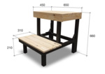 Modular elements for sauna bench SAUFLEX Mobile Saunas Sauna stool Modular sauna bench SAUFLEX DISASSEMBLABLE BENCH 650x450x660mm, PINE