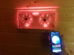 Sauna Thermo- und Hygrometer DUO SAUNIA LED-RGB THERMO-HYGROMETER 46307, 12V/230V, IP65, BLUETOOTH SAUNIA LED-RGB THERMO-HYGROMETER 46307
