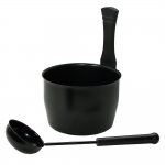 Sauna bucket and ladle sets BLACK STEEL BUCKET 4,5 L AND LADLE 42 CM