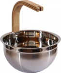 Sauna buckets, pails, basins SAWO SAUNA BUCKET 5L, STAINLESS STEEL, CEDAR HANDLE, 373-MD