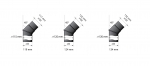 Skorstenar VINKELRÖR FÖR VEDELDAD UGNAR 45°, Ø115-130MM